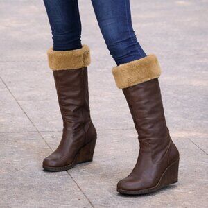 Mag Leather Wedge Tall Boots Size 39 – Stylish & Comfortable Winter Boots